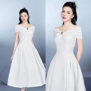 Elegant Off-Shoulder White Dress